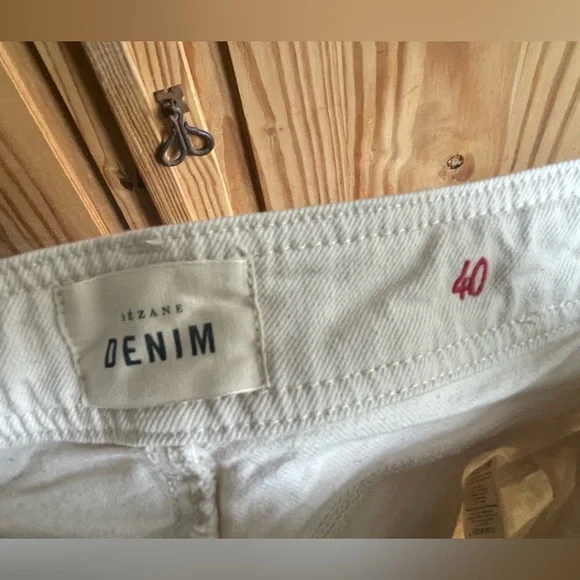Sezane Le Crop High Waisted Cream Jeans Size 8 - Picture 5 of 6
